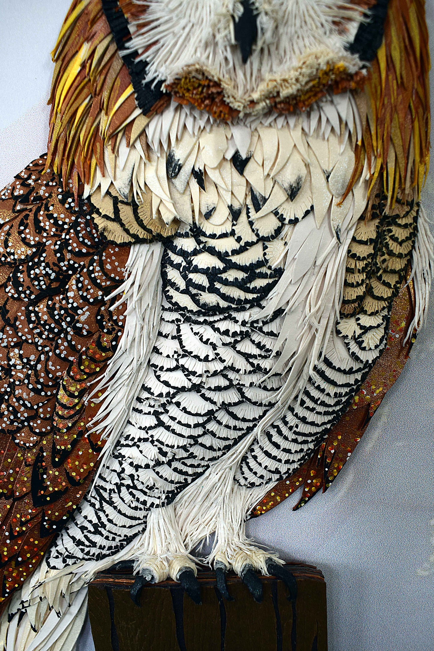 Cadre hibou en sculpture papier 3D - création artisanale