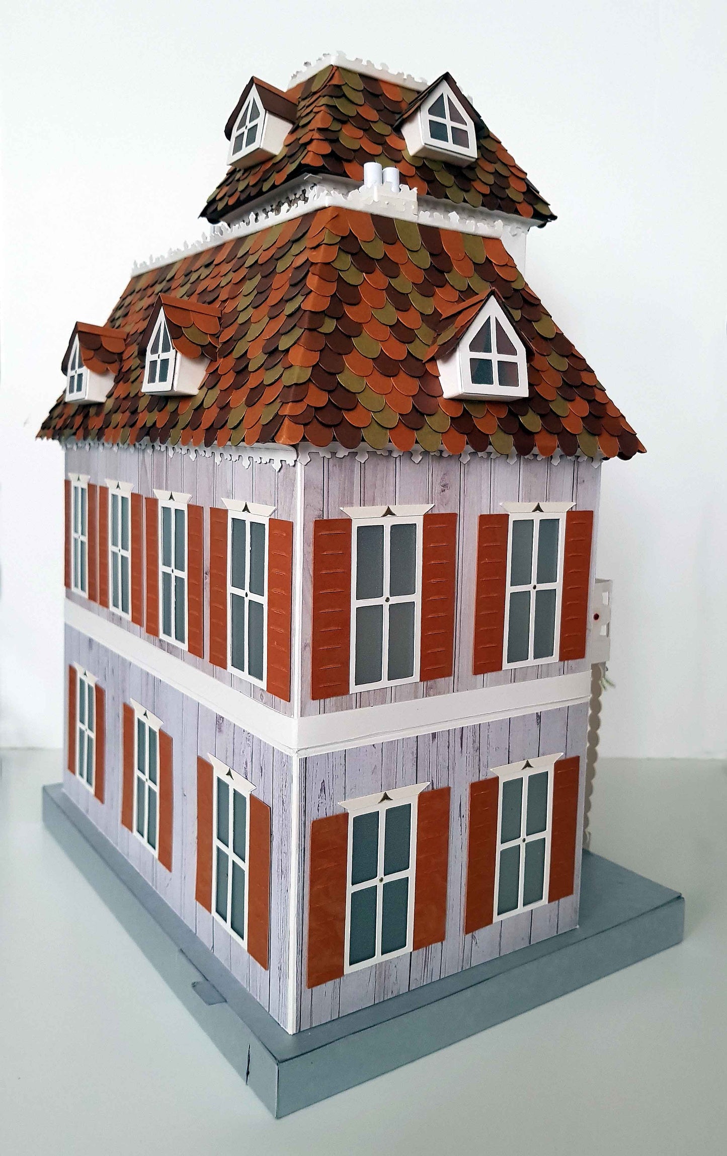 Boîte surprise Noël lumineuse – Manoir en papier 3D fait main – décoration féerique