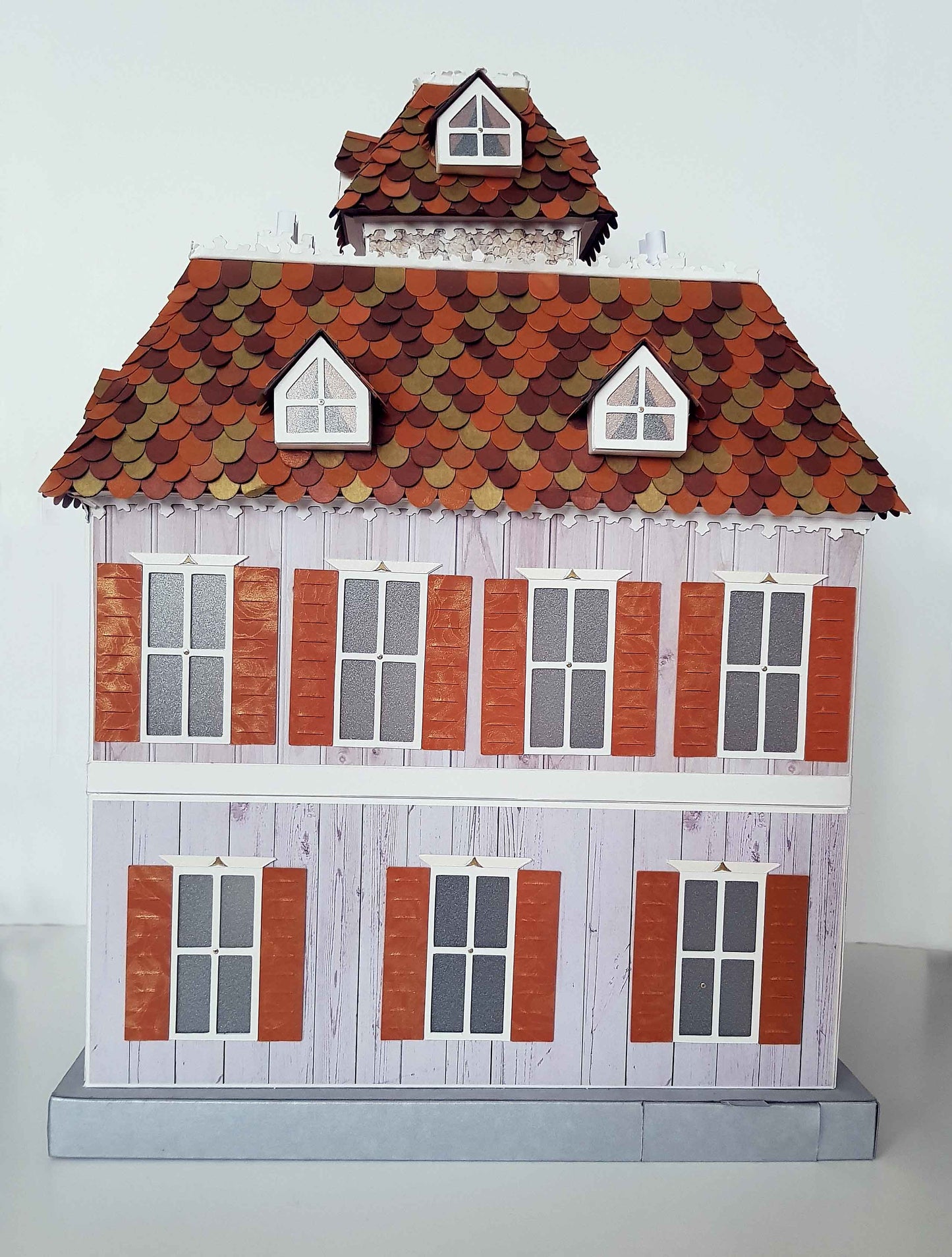 Boîte surprise Noël lumineuse – Manoir en papier 3D fait main – décoration féerique