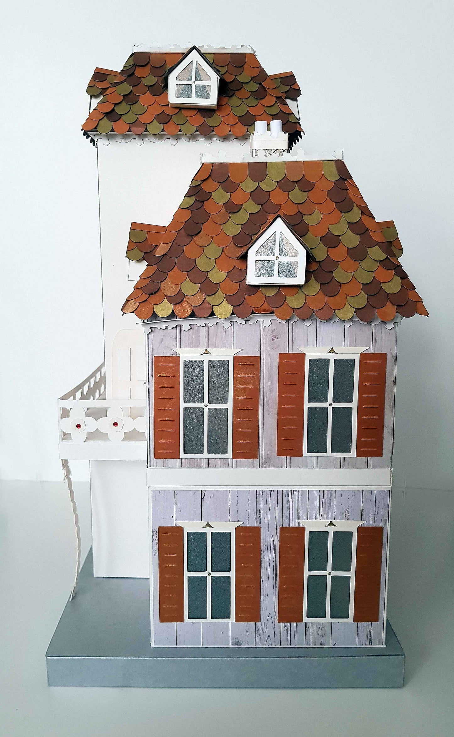 Boîte surprise Noël lumineuse – Manoir en papier 3D fait main – décoration féerique