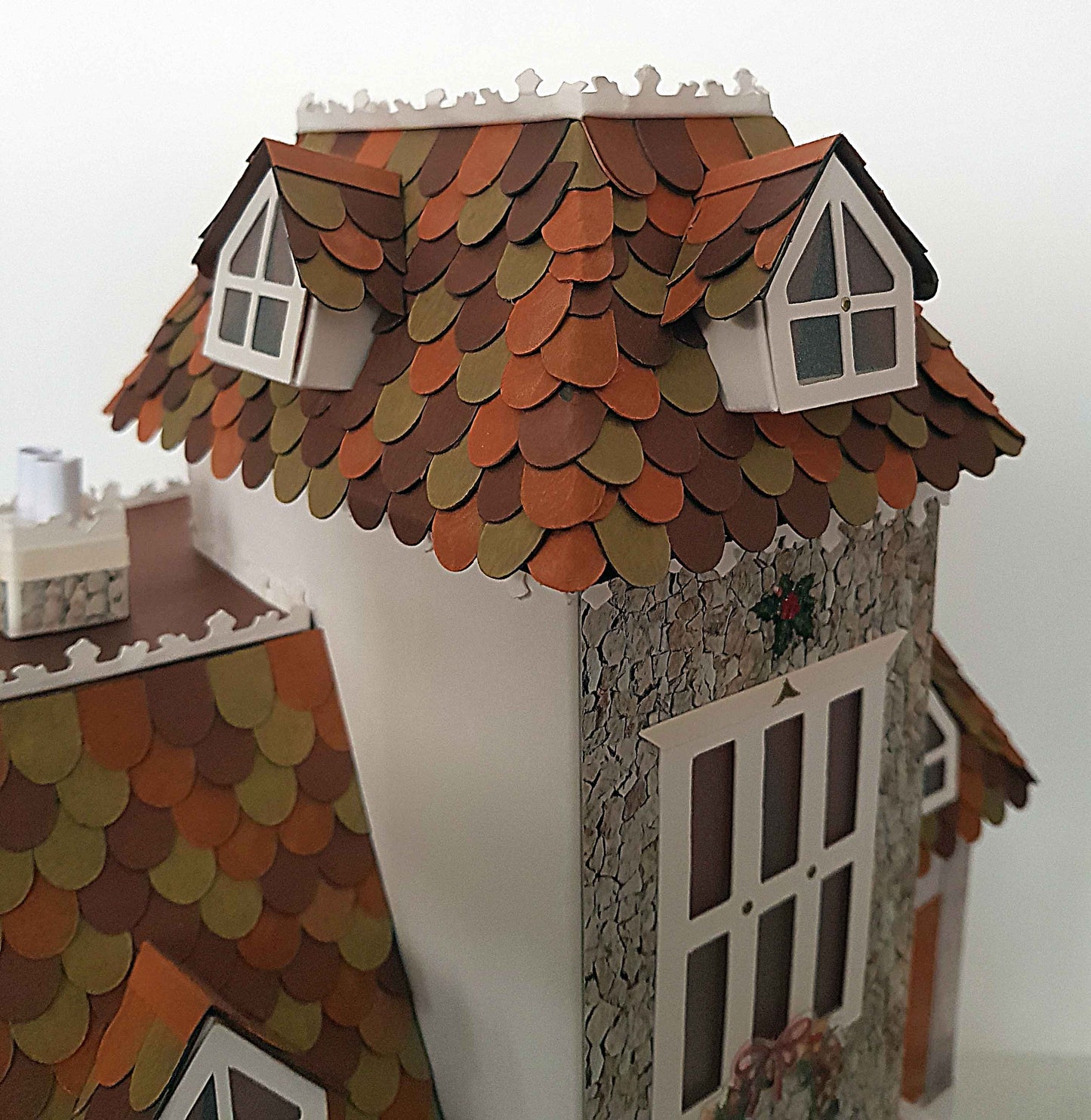 Boîte surprise Noël lumineuse – Manoir en papier 3D fait main – décoration féerique