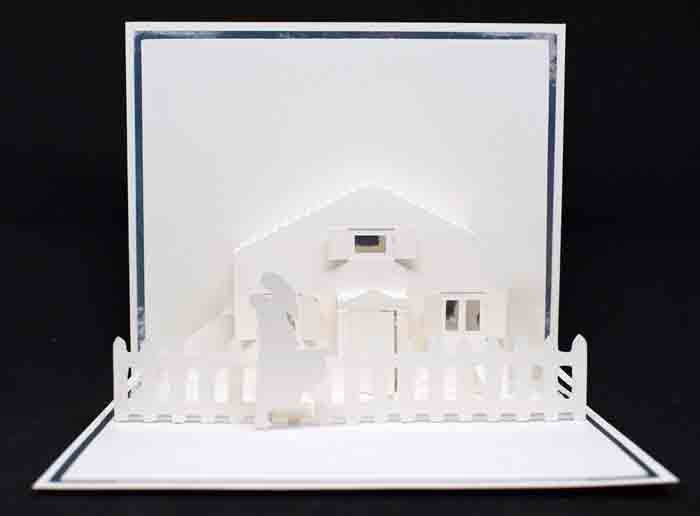 Carte pop up maison et couple - carte de voeux originale - Carte artisanale personnalisable