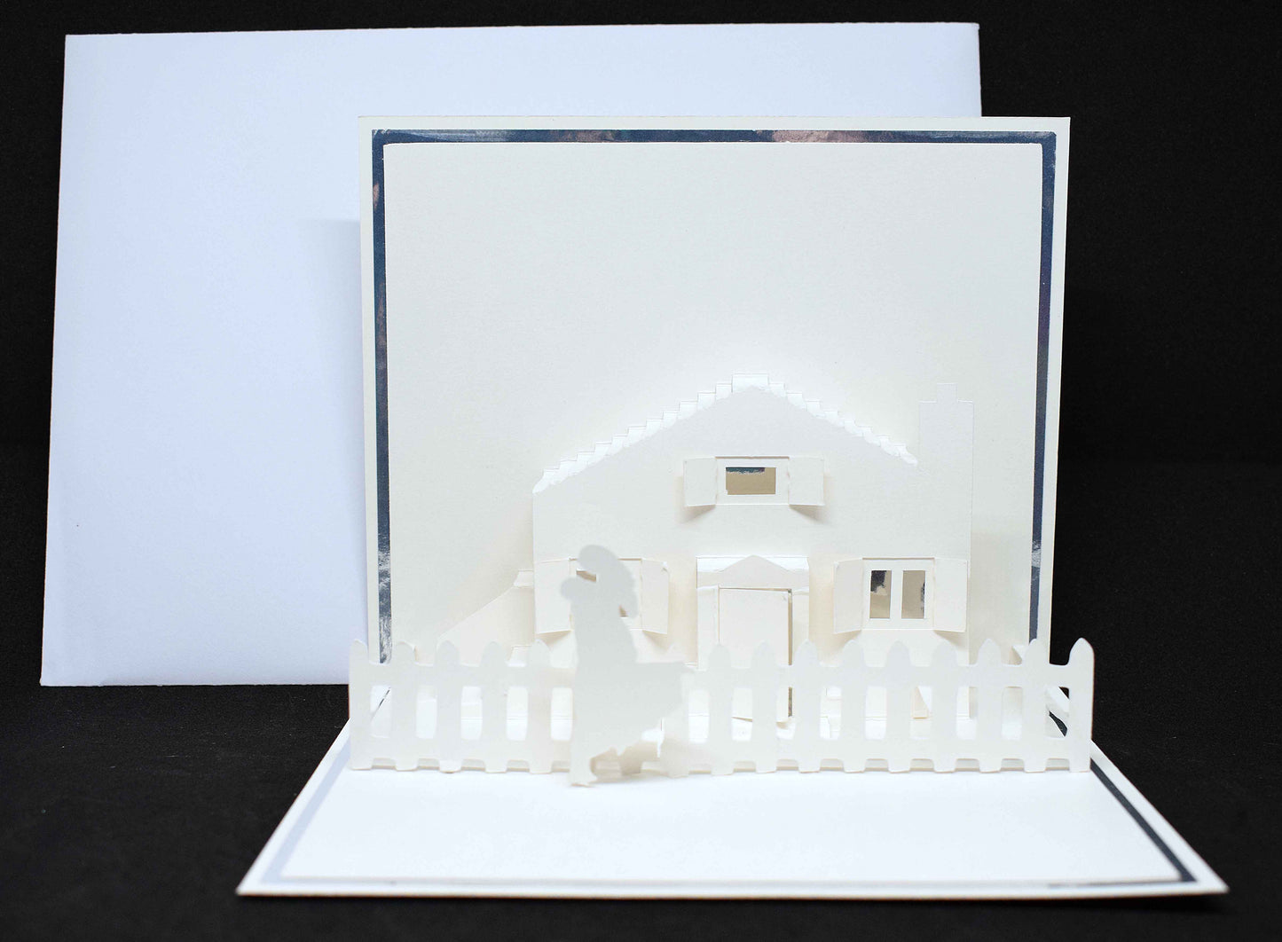 Carte pop up maison et couple - carte de voeux originale - Carte artisanale personnalisable