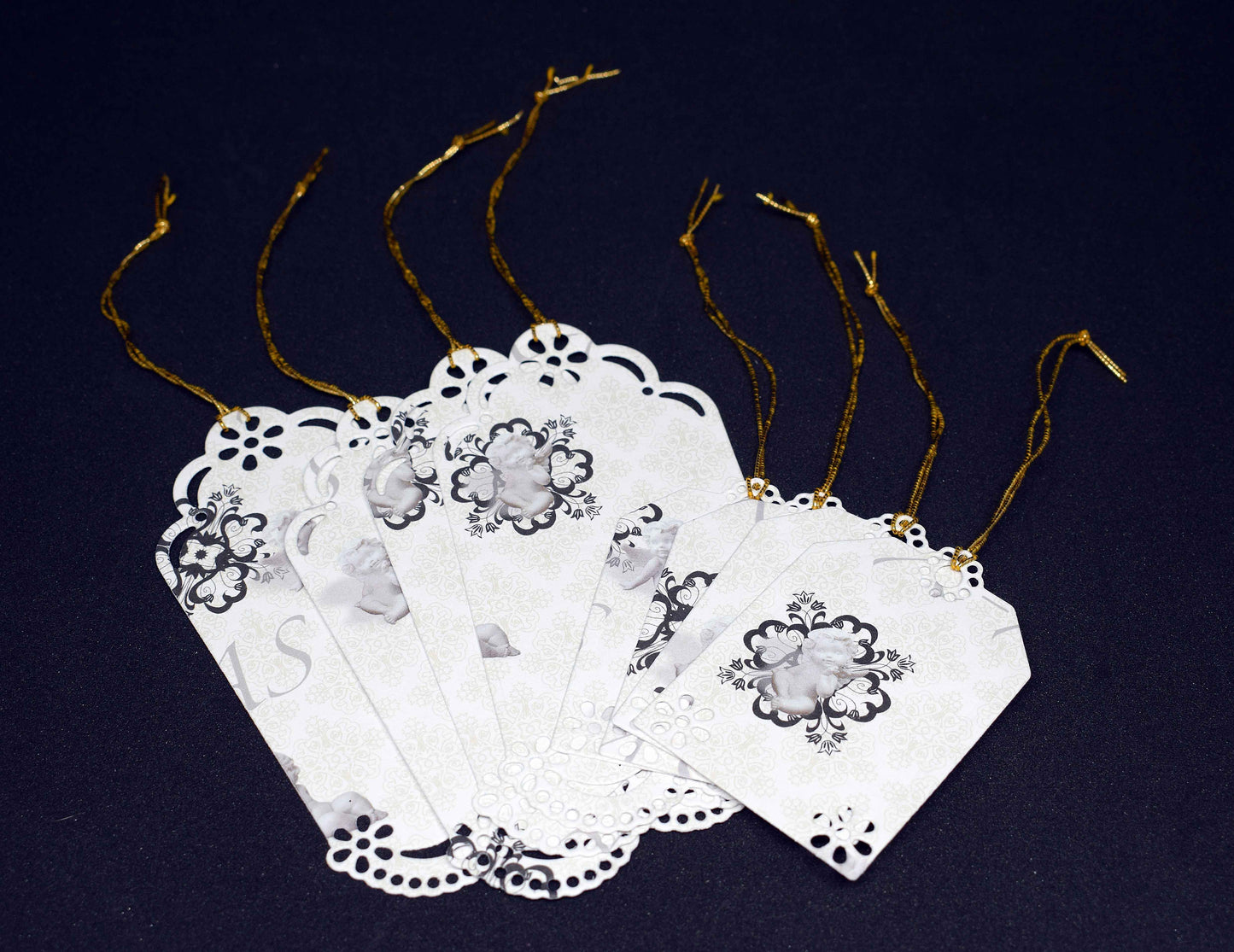 Étiquettes cadeaux Noël ANGE en relief – lot de 8 étiquettes artisanales personnalisables