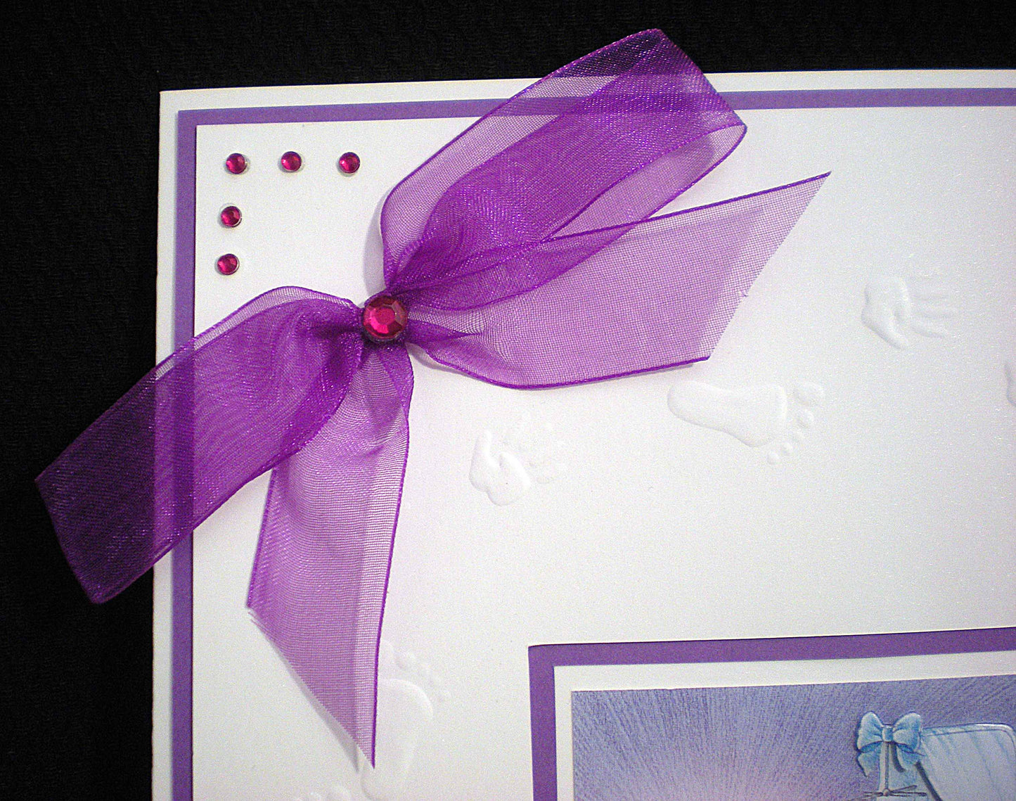 Carte de naissance bébé dans couffin - Carte bébé 3D faite main