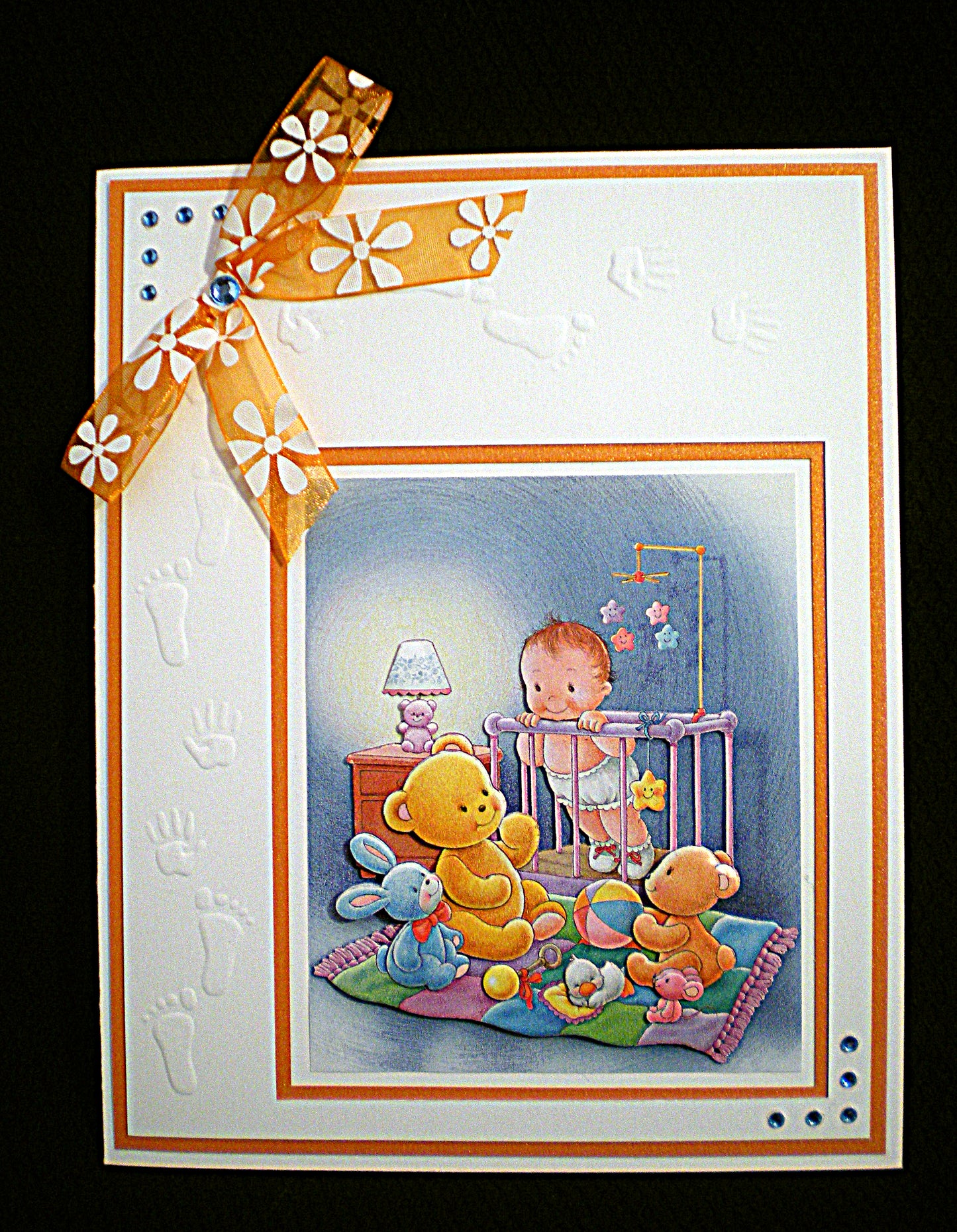 Carte de naissance - Carte bébé 3D faite main