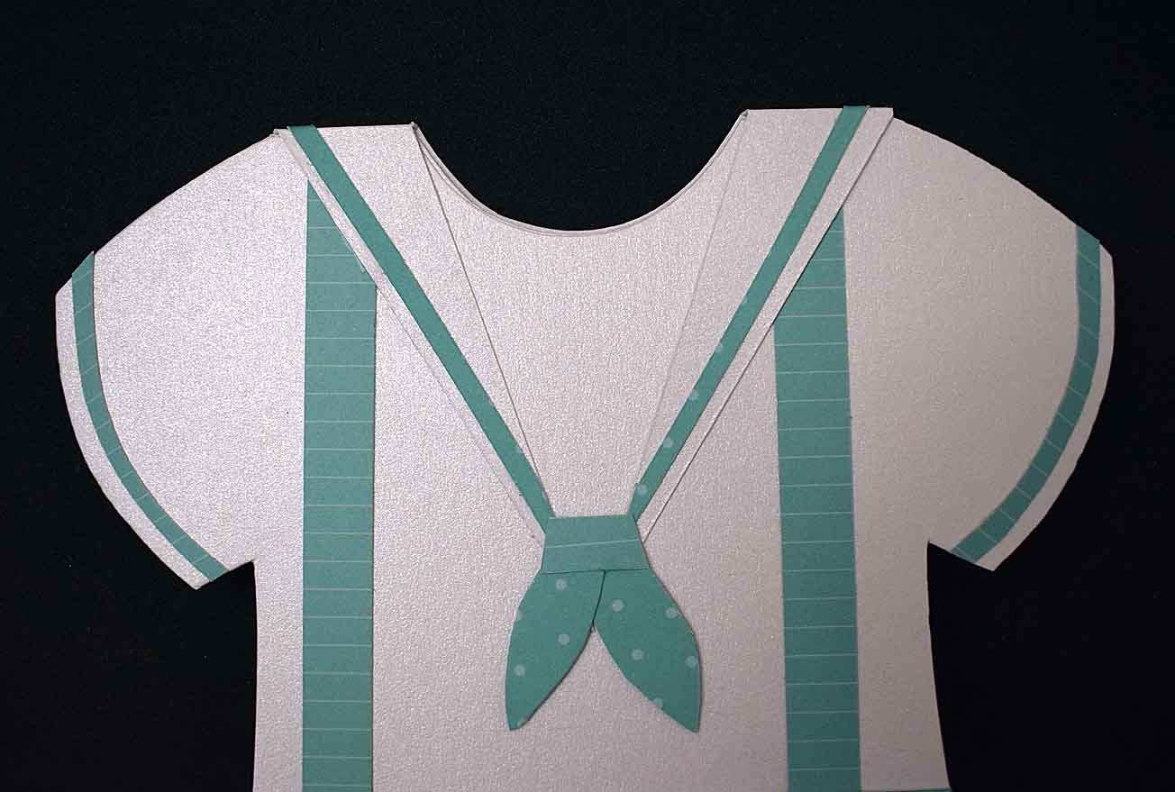 Carte d'anniversaire en forme de body vert -  Carte bébé 3D faite main