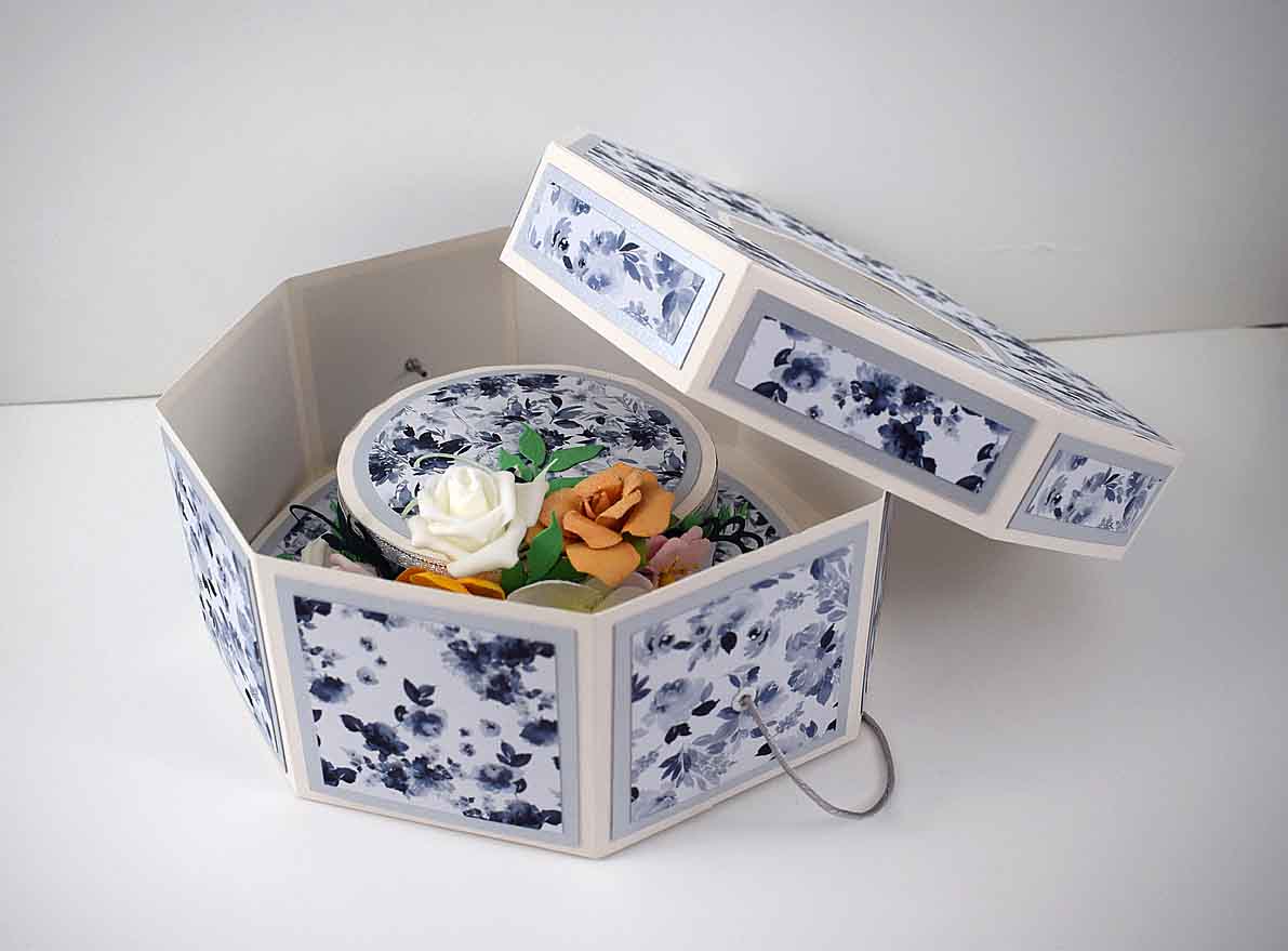 Boite à chapeau, chapeau boite surprise aux fleurs