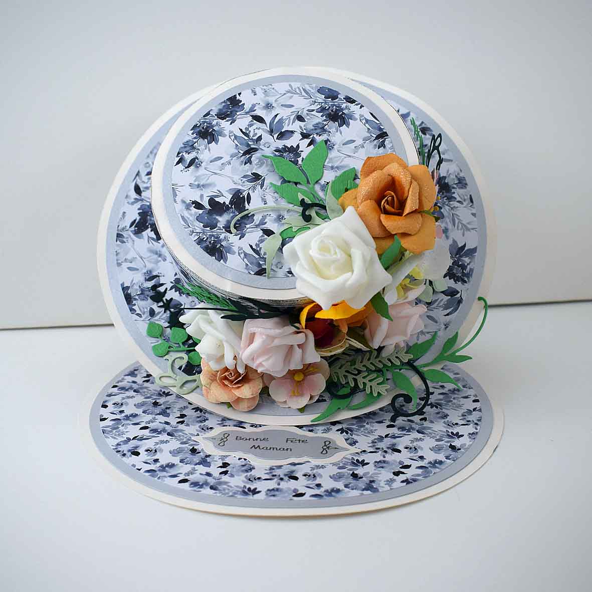 Boite à chapeau, chapeau boite surprise aux fleurs