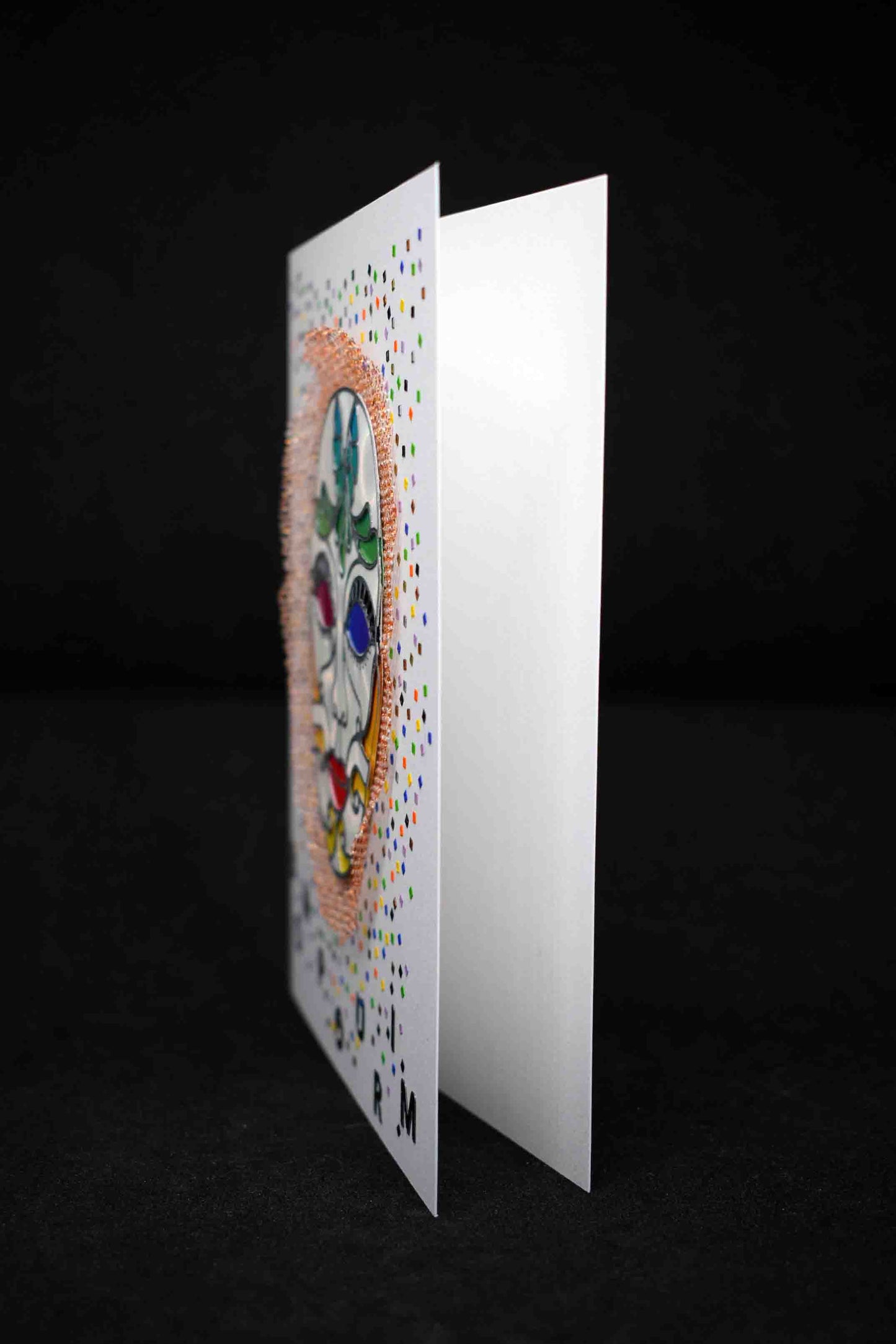 Carte  de Pourim 3D masque et confetis – carte artisanale personnalisable fête juive