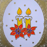 Carte de Noël en relief, bougies stickers