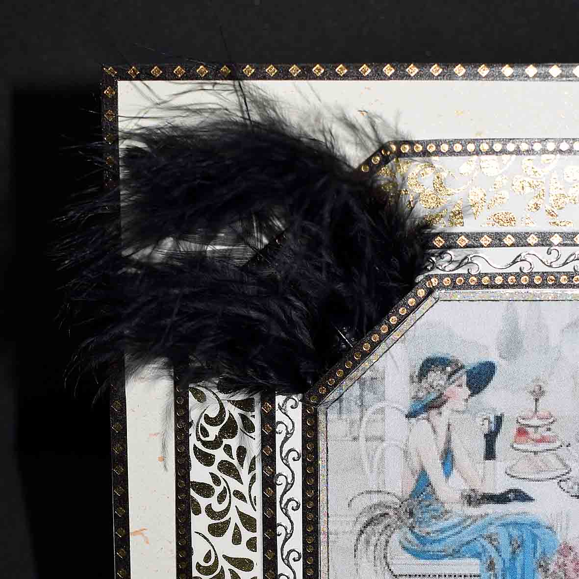 Carte Art Déco femmes 3D – carte élégante style années 20 – création artisanale unique