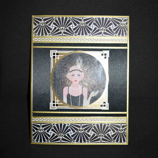 Carte Art Déco femme 3D – carte formes géométriques style années 20 – création artisanale unique