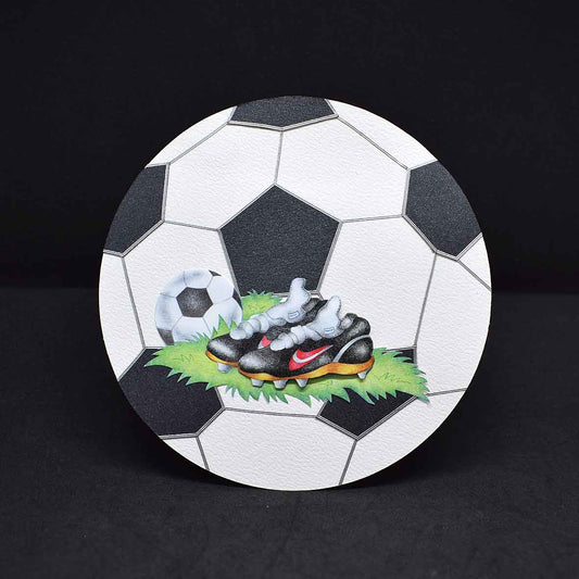 Carte d'anniversaire en 3D en forme de ballon motif ballon et crampons de foot en 3D