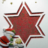 Carte de voeux Noël en 3D découpe étoilée rouge motif 3D père noel et ange