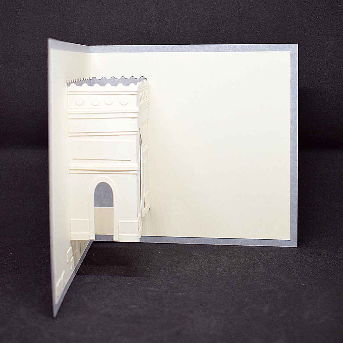 Carte pop up Arc de triomphe - carte de voeux originale Paris - Carte artisanale personnalisable
