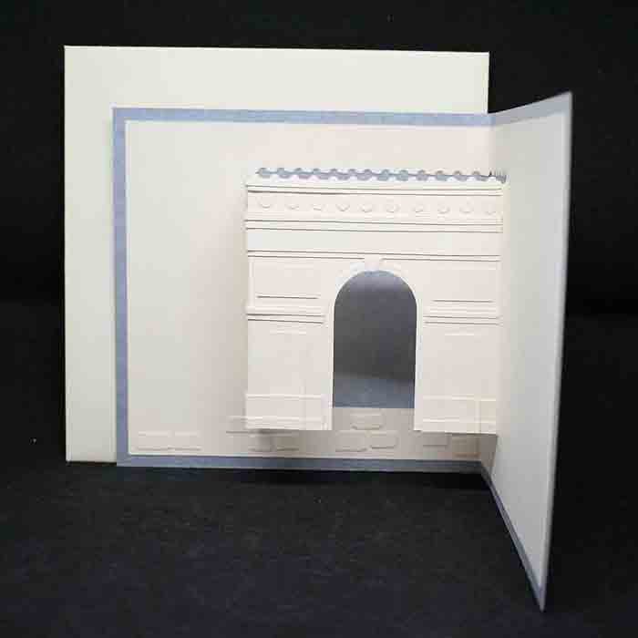 Carte pop up Arc de triomphe - carte de voeux originale Paris - Carte artisanale personnalisable