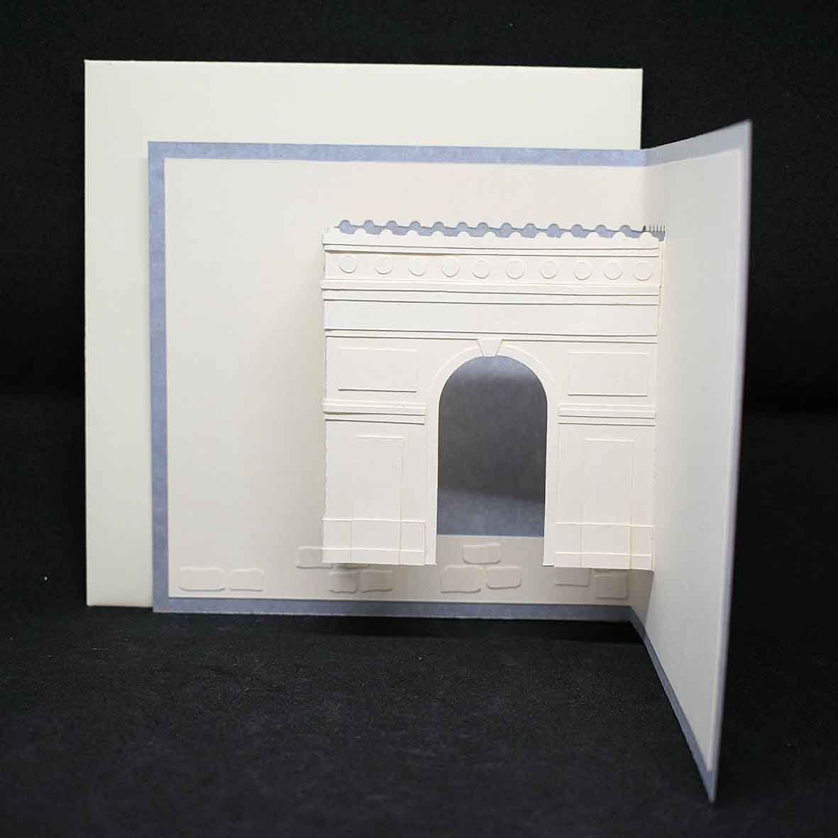 Carte pop up Arc de triomphe - carte de voeux originale Paris - Carte artisanale personnalisable