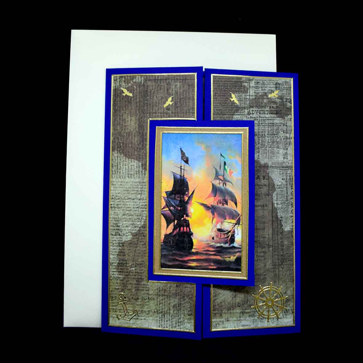 Carte marine aux bateaux de pirates