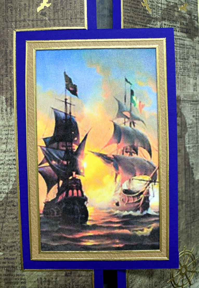 Carte marine aux bateaux de pirates