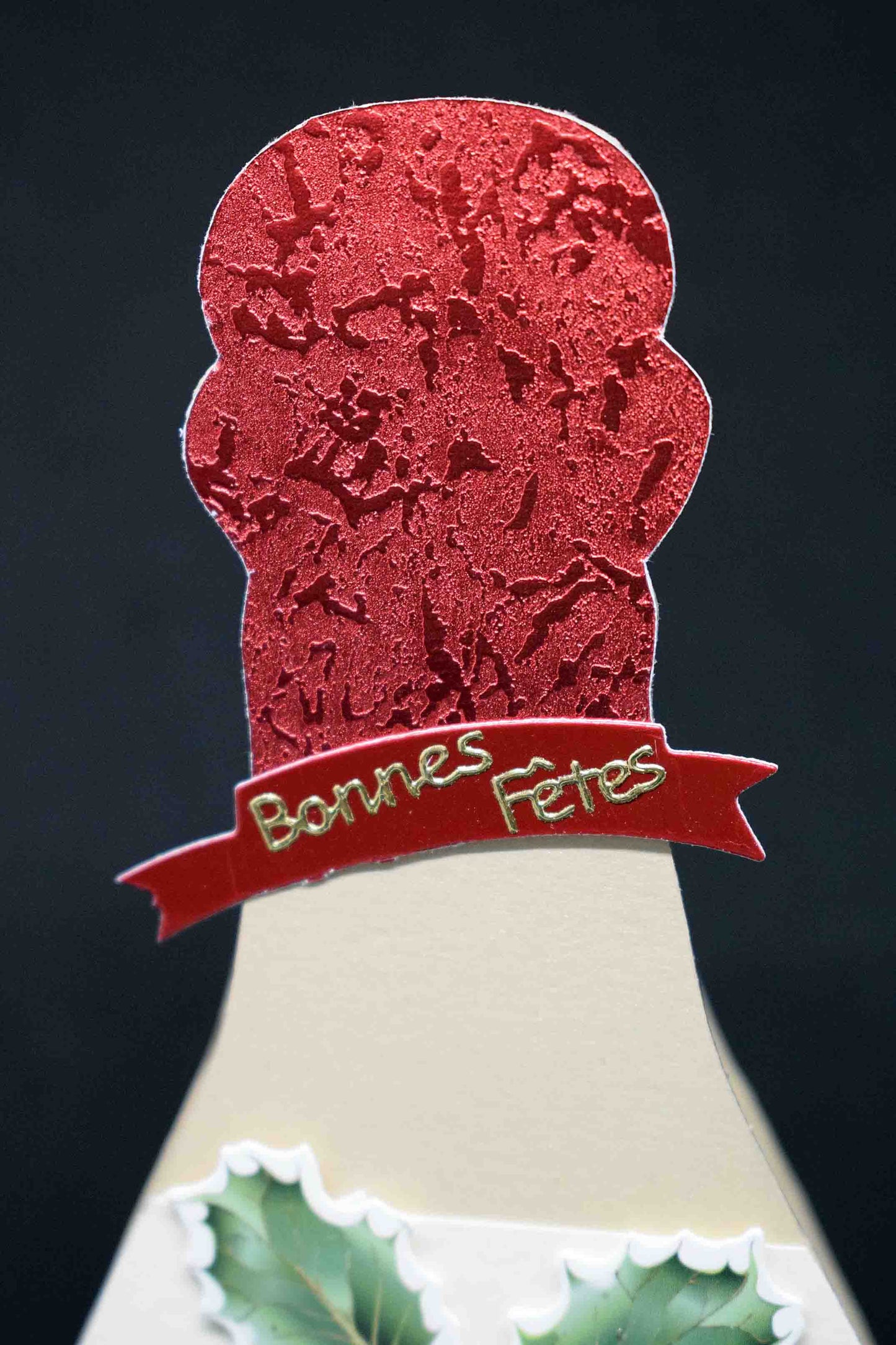 Carte de Noêl 3D en forme de bouteille - carte artisanale personnalisable motif bougie