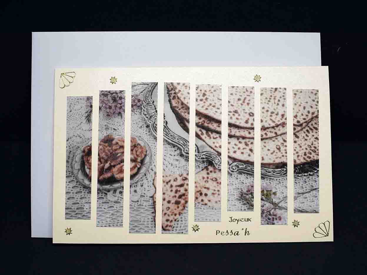 Carte  de Pessa'h 3D  – carte artisanale personnalisable fête juive