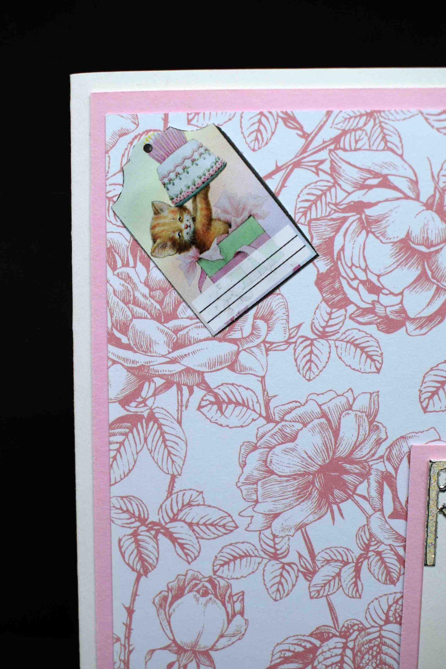 Carte d' anniversaire chat et gâteau 3D personnalisable -  carte fait main originale animaux - cadeau unique