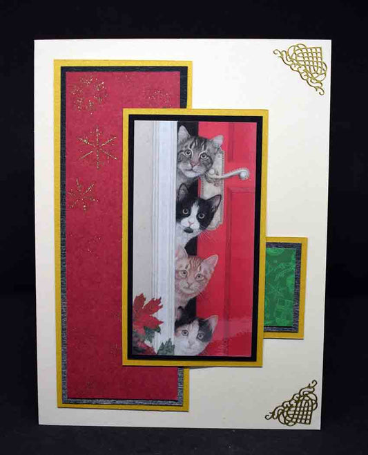 Carte de Noël en relief, motifs chats de NOËL