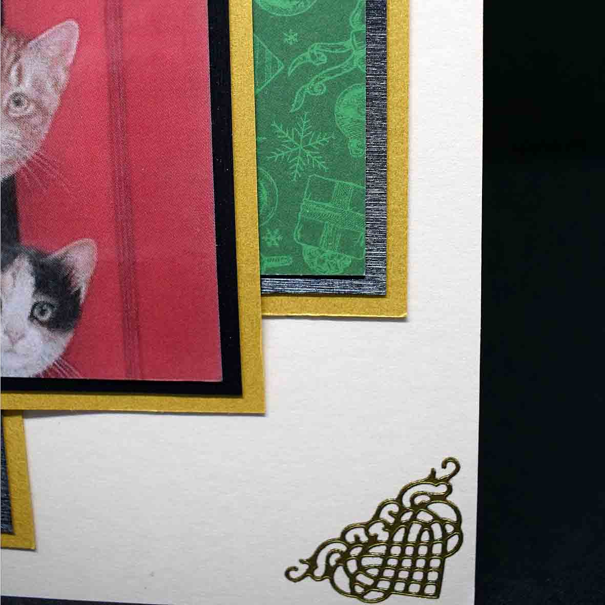 Carte de Noël en relief, motifs chats de NOËL