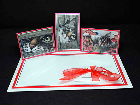 Carte anniversaire chat 3D personnalisable - carte fait main originale animaux - cadeau unique