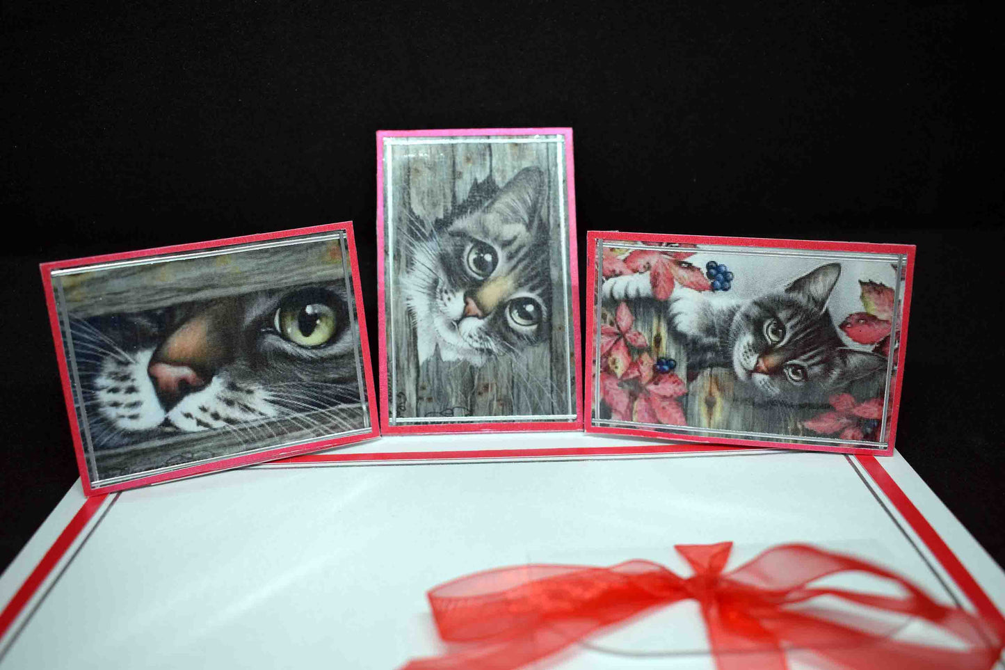 Carte anniversaire chat 3D personnalisable - carte fait main originale animaux - cadeau unique