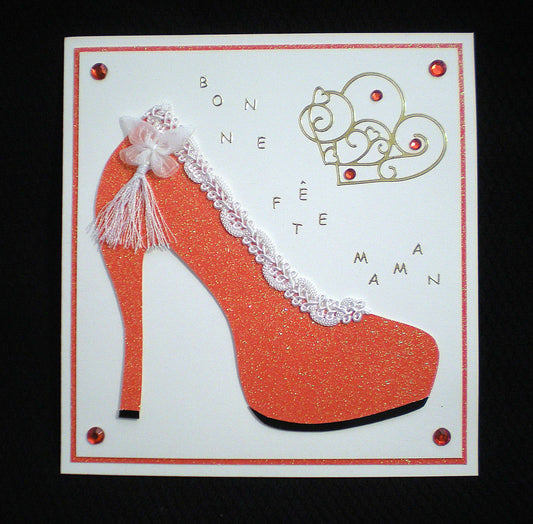 Carte de fête des mères Escarpin - Carte artisanale personnalisable