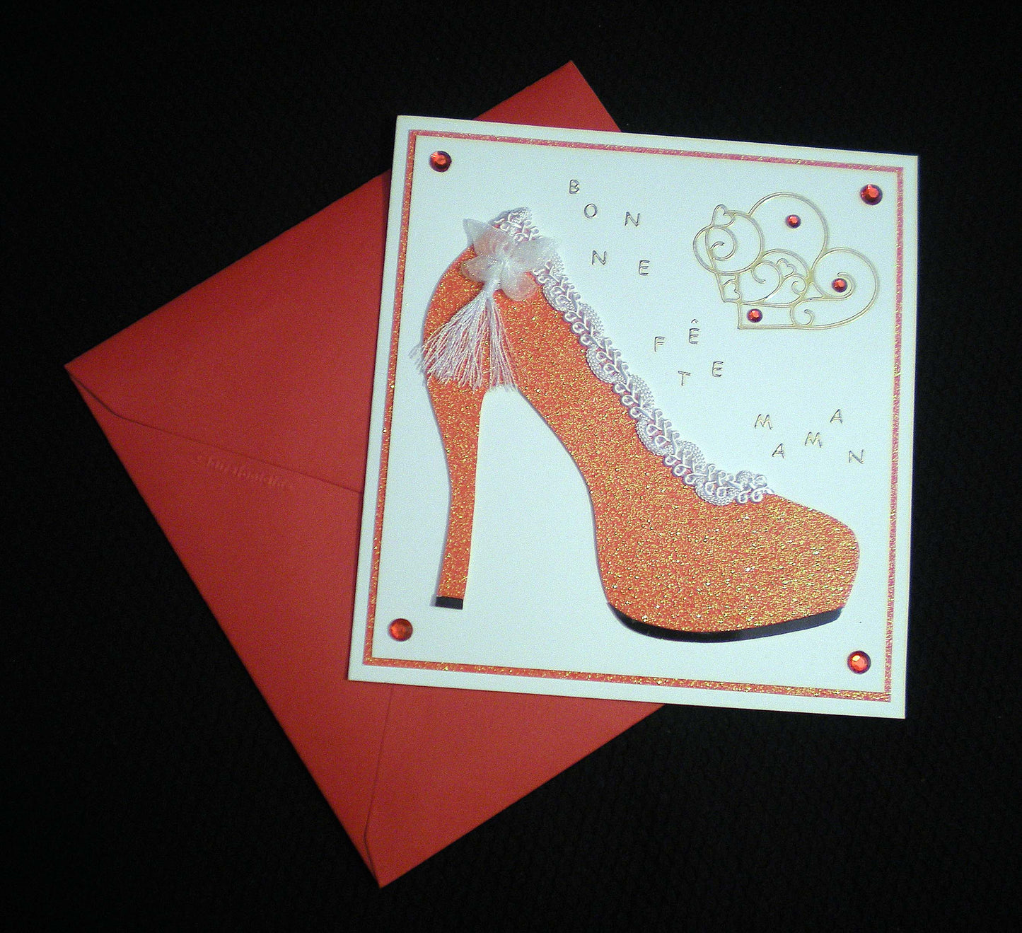 Carte de fête des mères Escarpin - Carte artisanale personnalisable