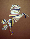 Carte patchwork pour occasion divers en 3D marron au motif cheval