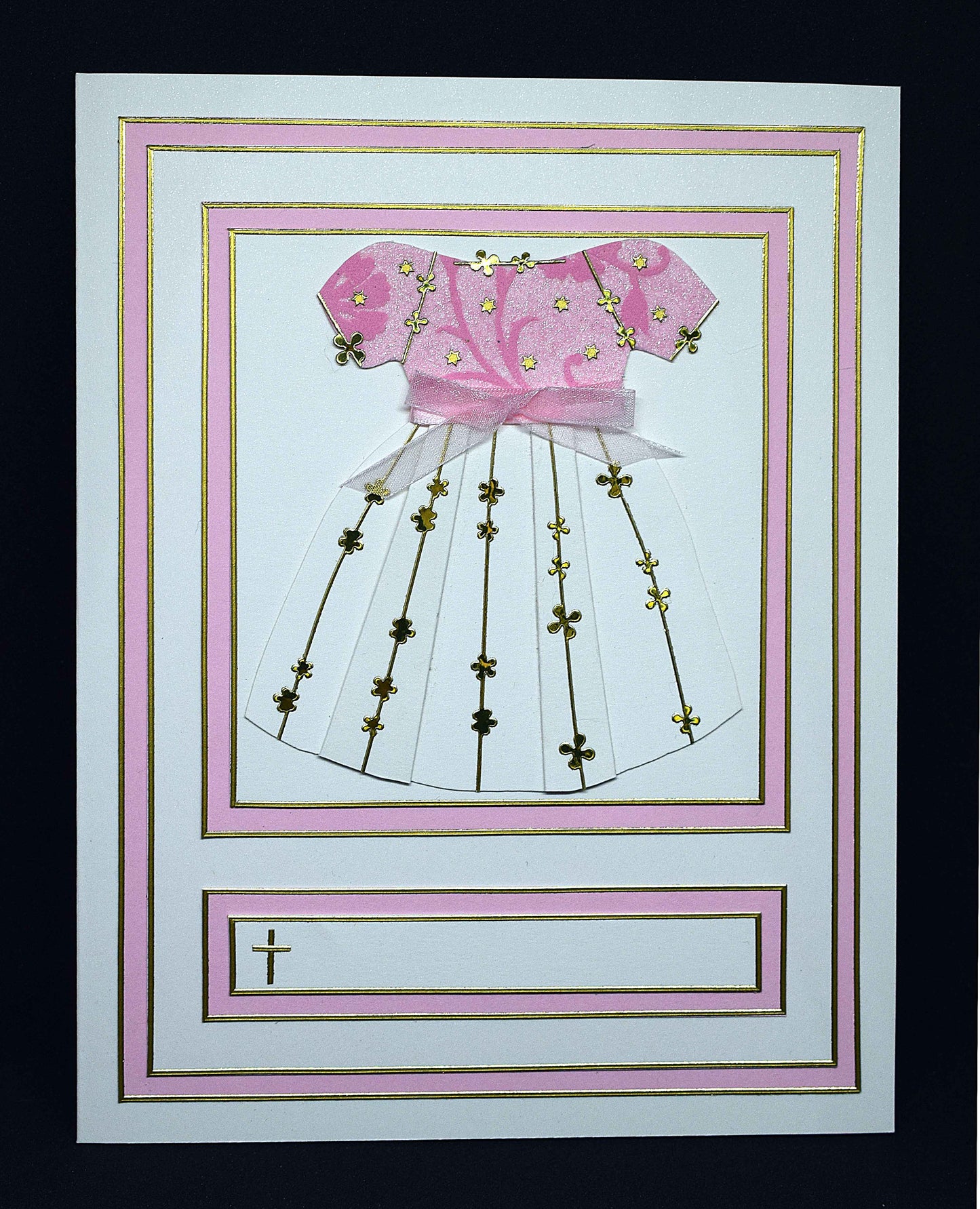 Carte de communion fille en relief 3D – Carte bébé personnalisable – Création artisanale