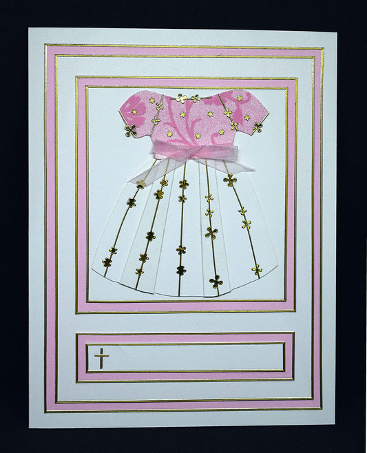 Carte de communion fille en relief 3D – Carte bébé personnalisable – Création artisanale