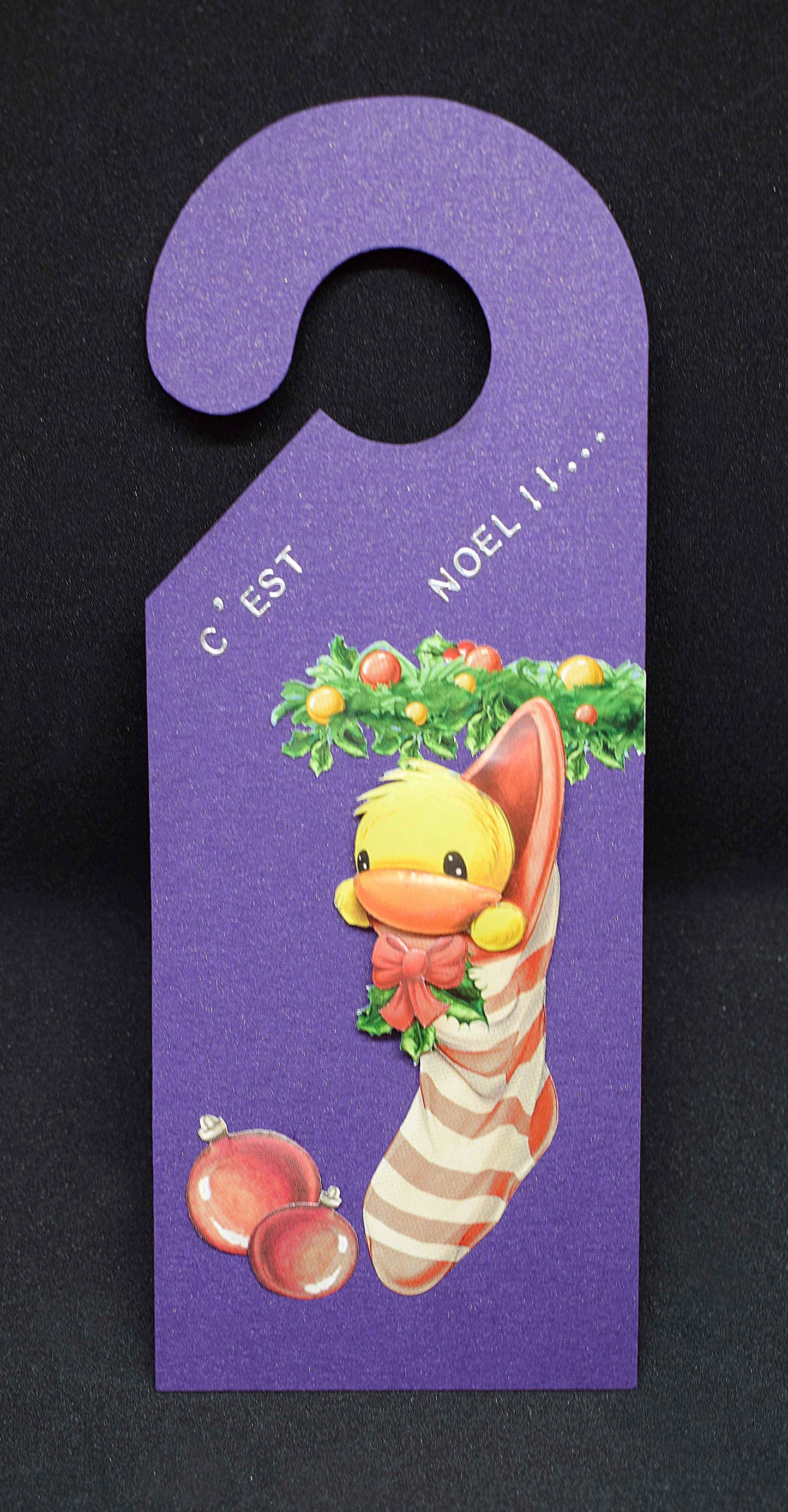 Etiquettes de porte au poussin de Noël