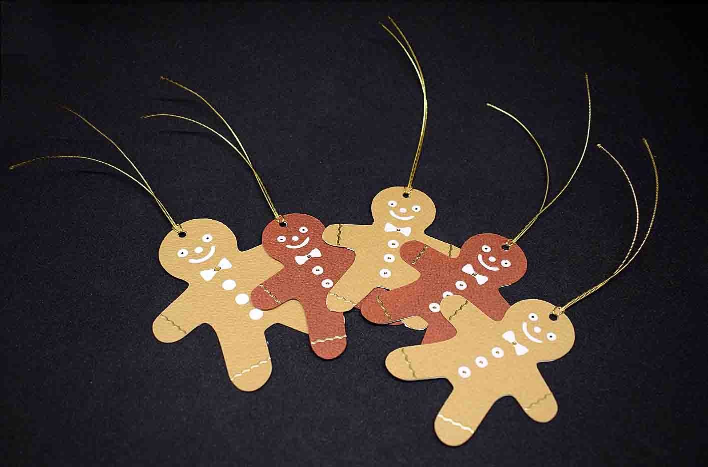 Étiquettes cadeaux Noël biscuit en relief – lot de 5 étiquettes artisanales personnalisables