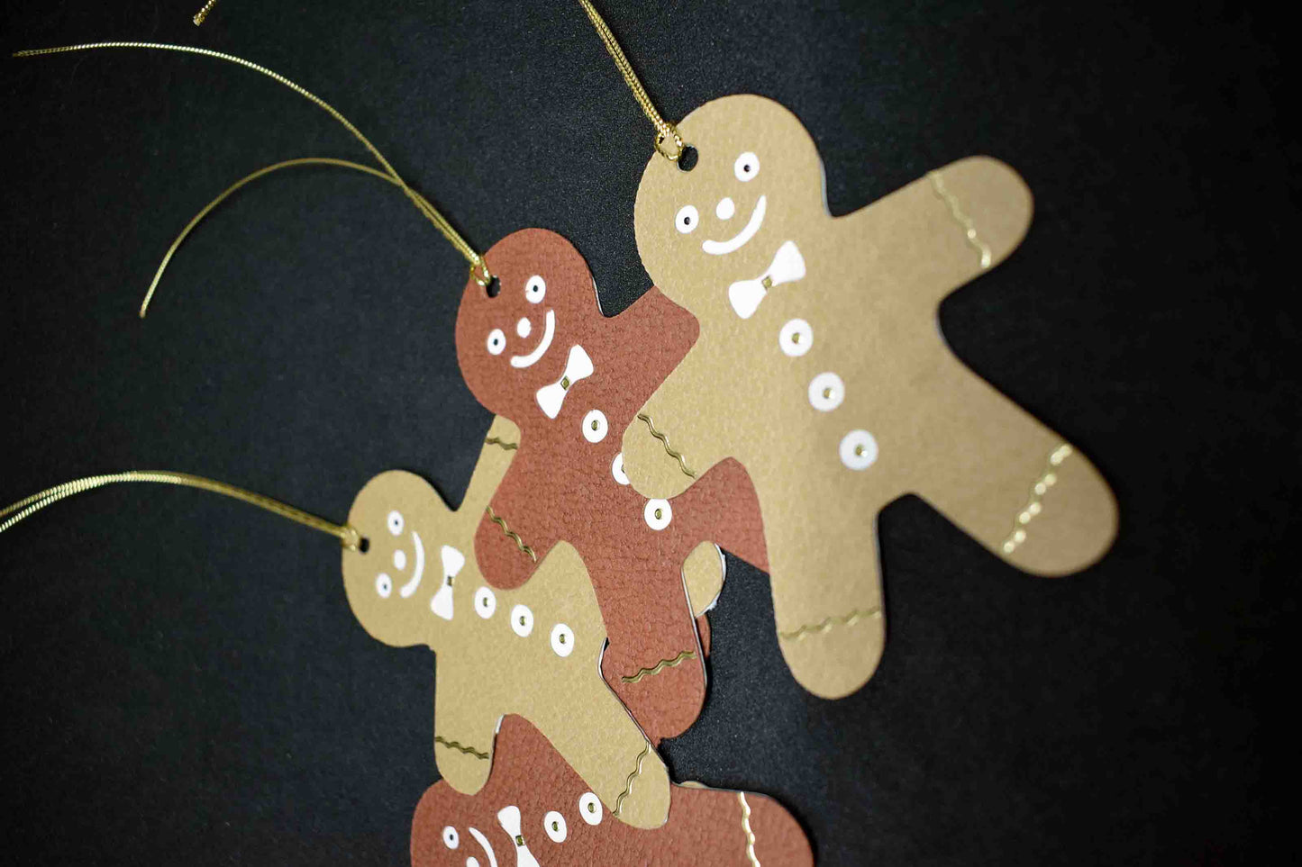 Étiquettes cadeaux Noël biscuit en relief – lot de 5 étiquettes artisanales personnalisables