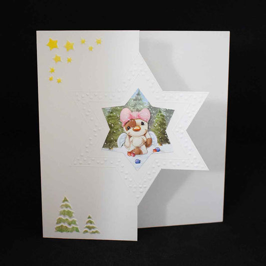 Carte de Noël artisanale 3D – ange de Noël, carte faite main