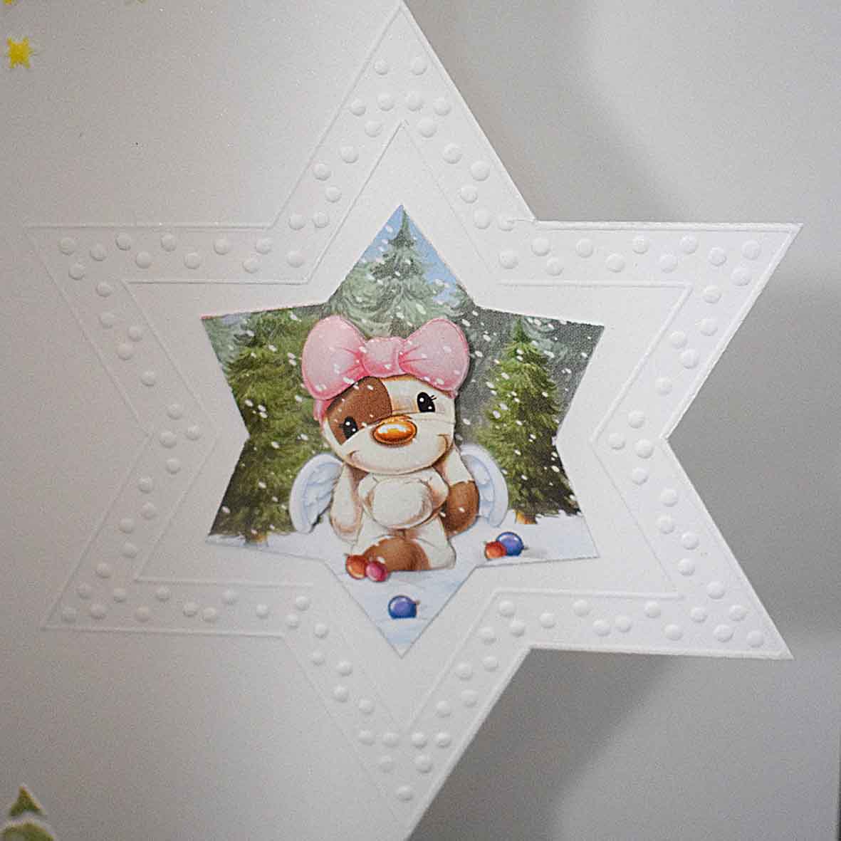 Carte de Noël artisanale 3D – ange de Noël, carte faite main