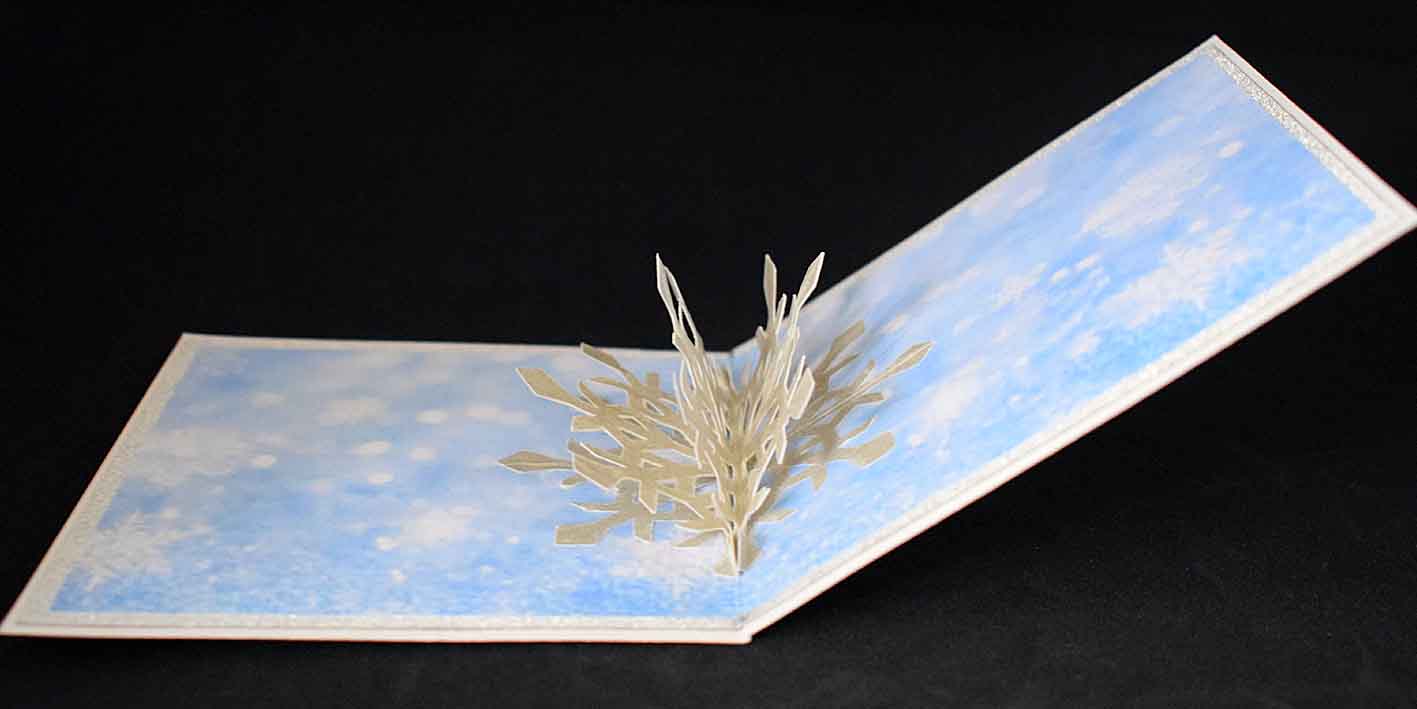 Carte de Noël en relief, flocon de neige en pop up
