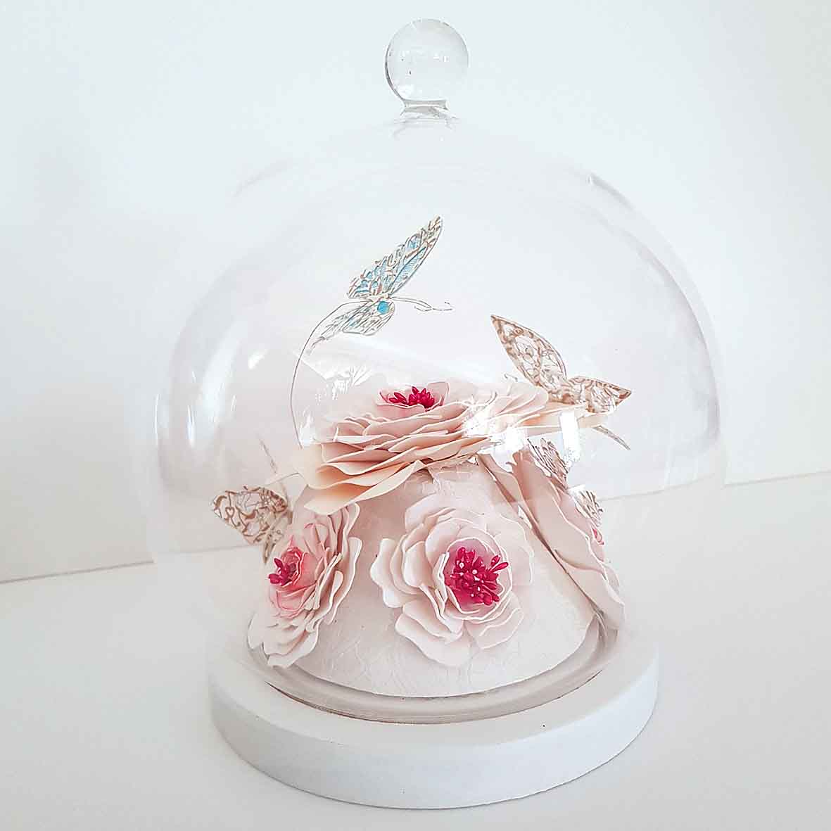 Globe décoratif mariage fleurs - centre de table élégant fait main - décoration romantique