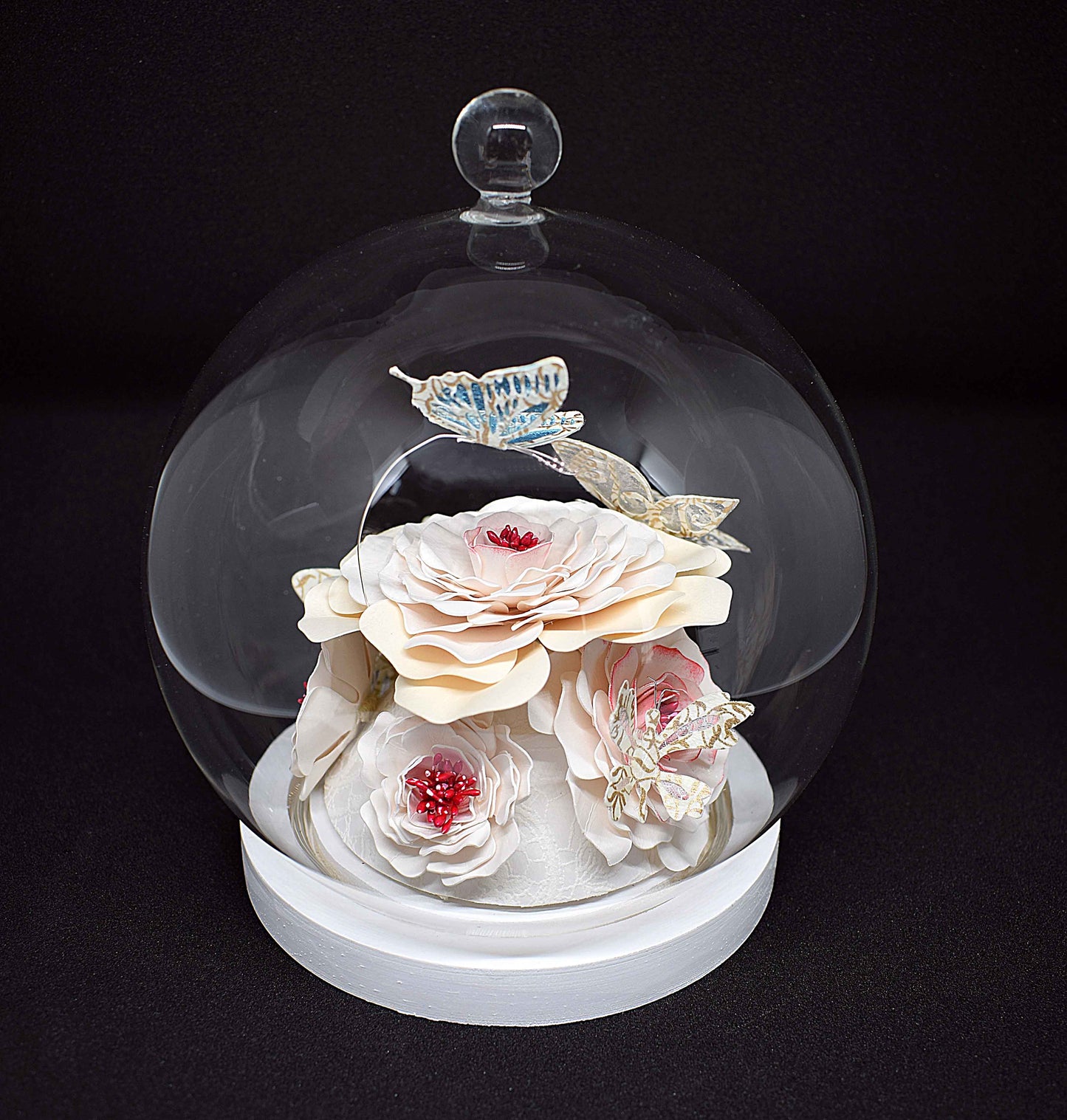 Globe décoratif mariage fleurs - centre de table élégant fait main - décoration romantique