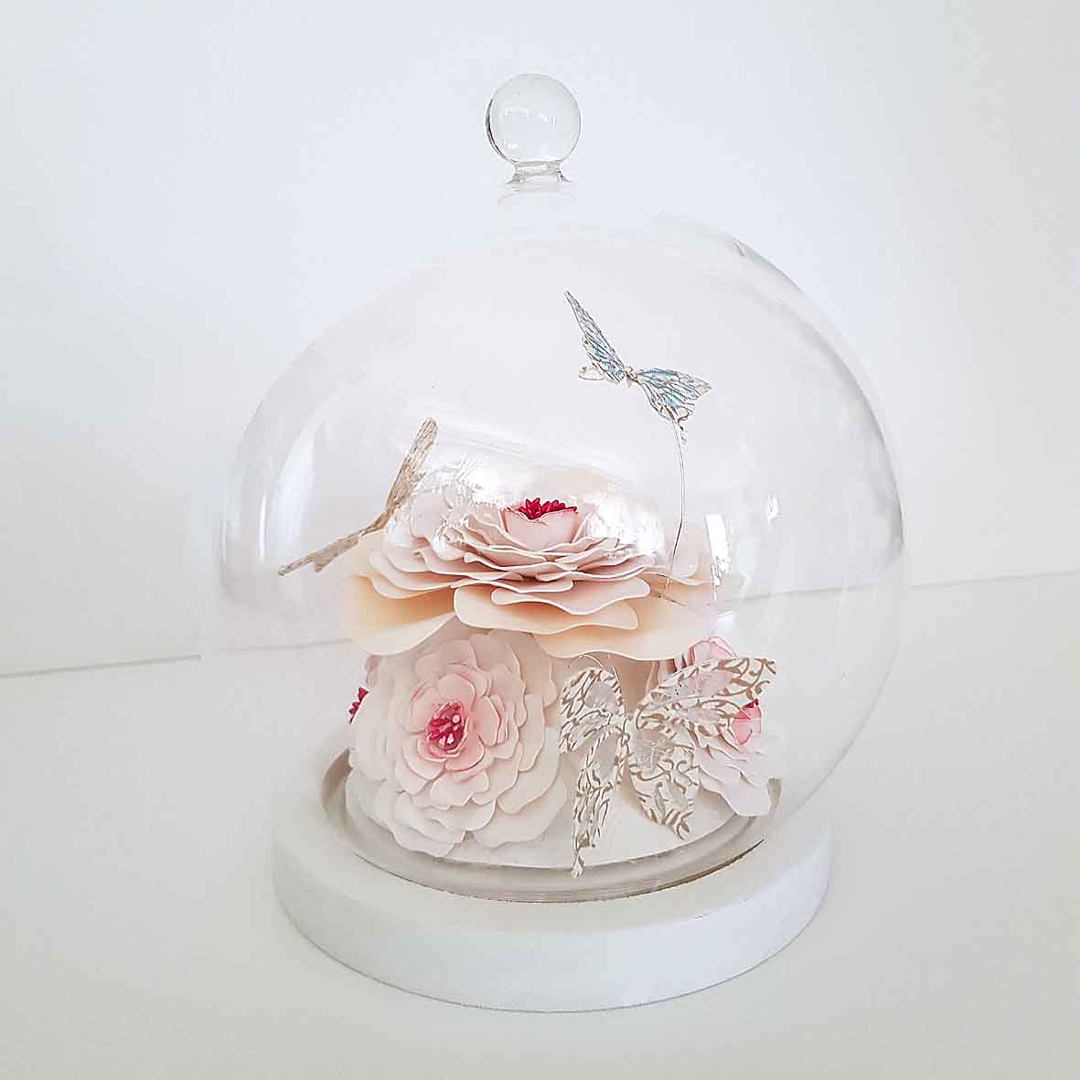 Globe décoratif mariage fleurs - centre de table élégant fait main - décoration romantique