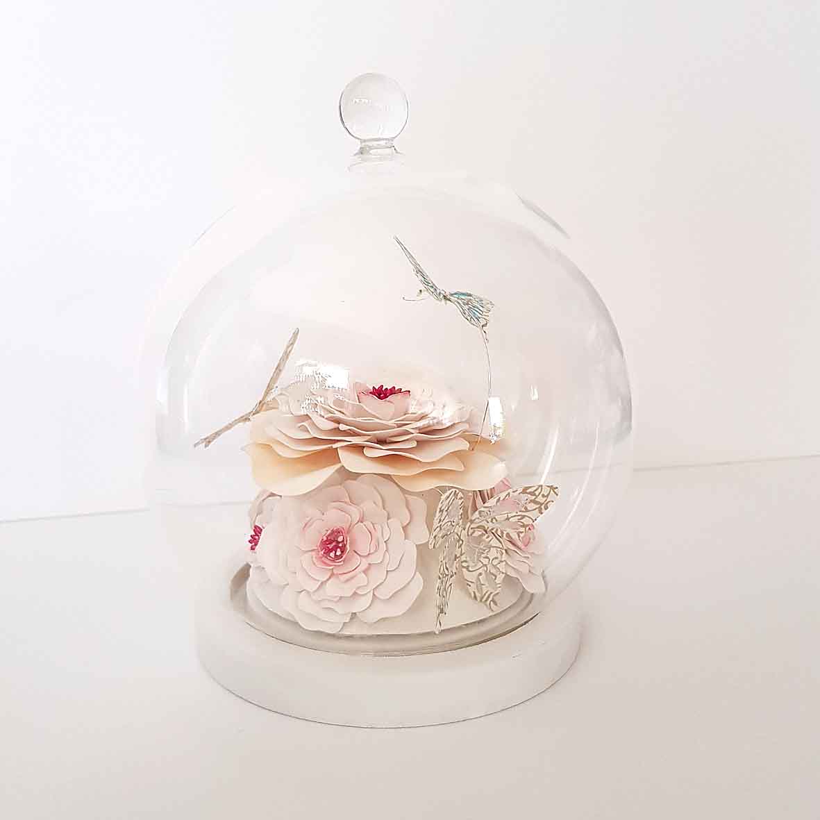 Globe décoratif mariage fleurs - centre de table élégant fait main - décoration romantique