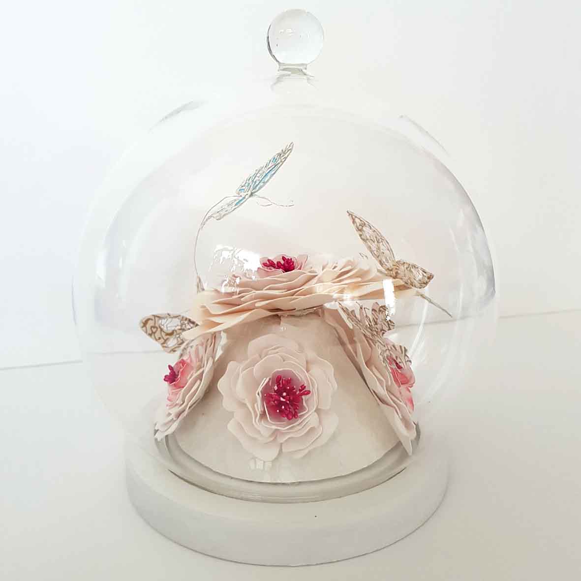 Globe décoratif mariage fleurs - centre de table élégant fait main - décoration romantique