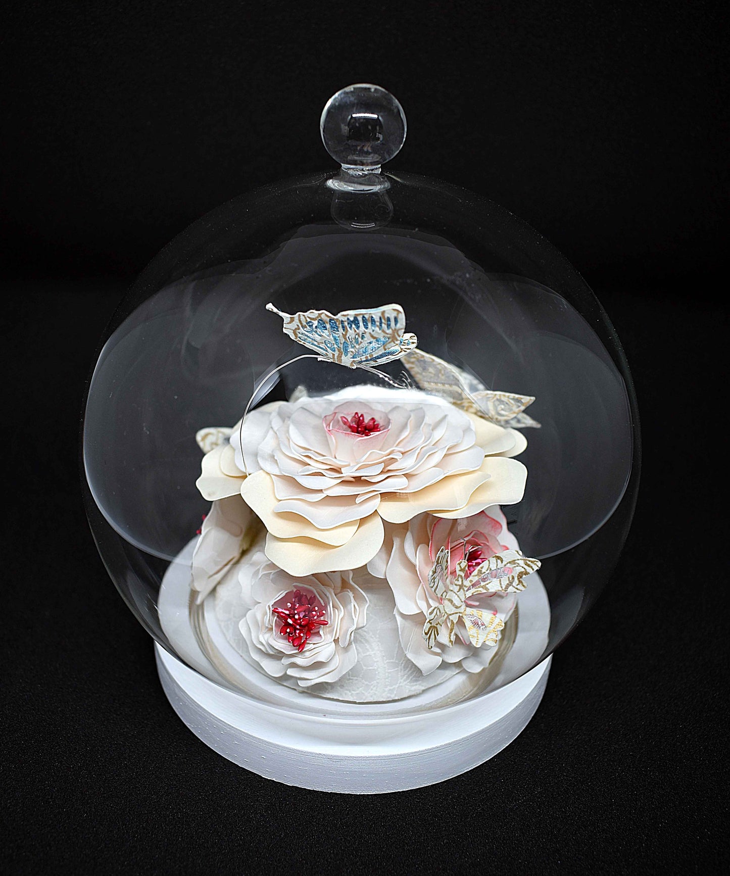 Globe décoratif mariage fleurs - centre de table élégant fait main - décoration romantique