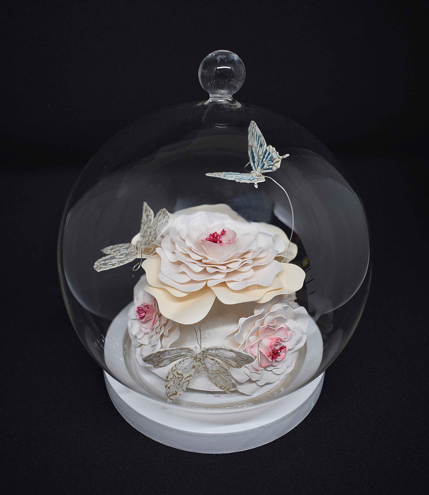 Globe décoratif mariage fleurs - centre de table élégant fait main - décoration romantique