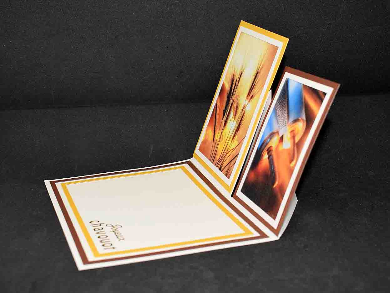 Carte  de  Chavouot 3D blé  – carte artisanale personnalisable fête juive